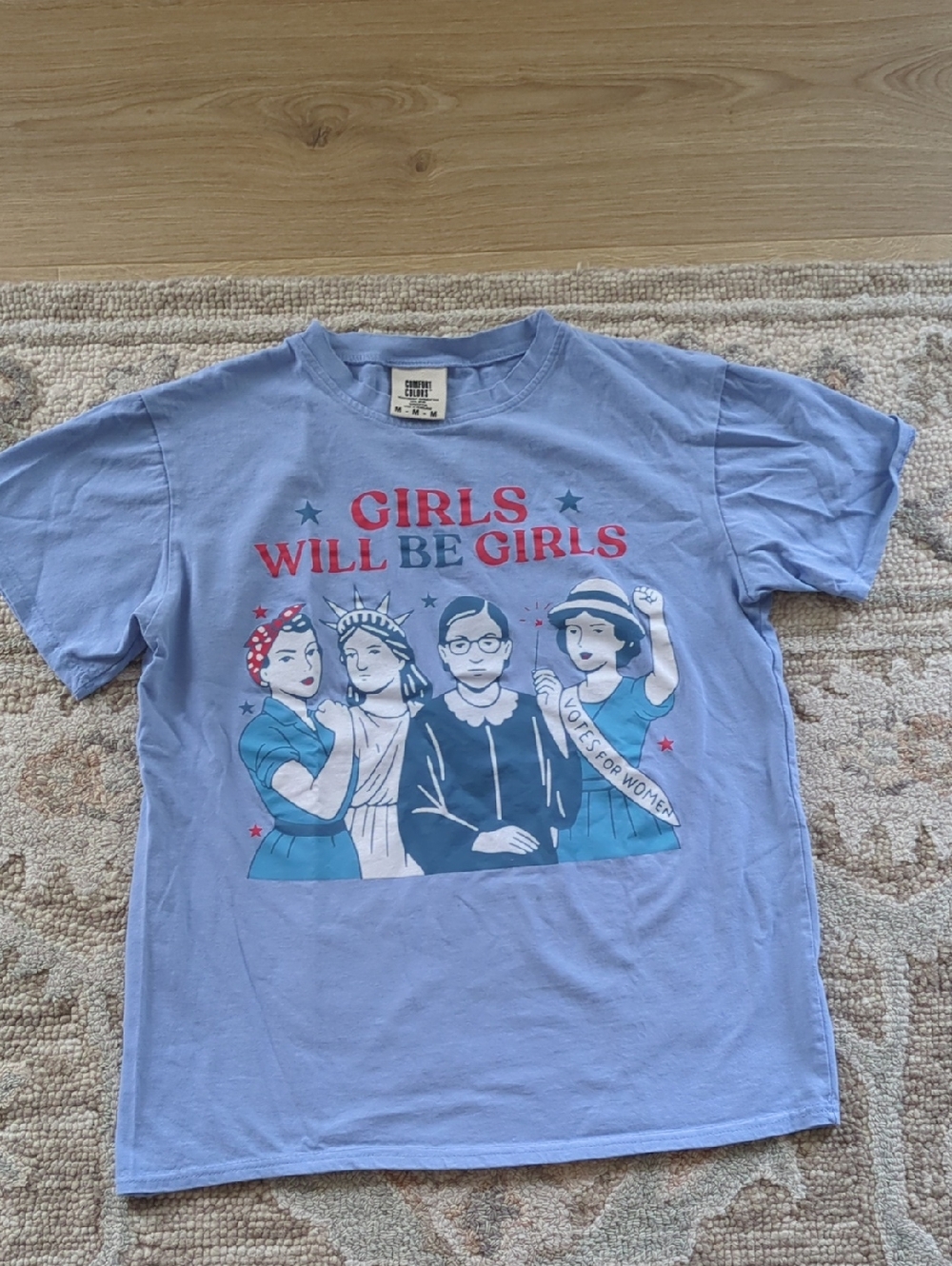 Comfort Colors Girls Will Be Girls Graphic Tee - Light Blue